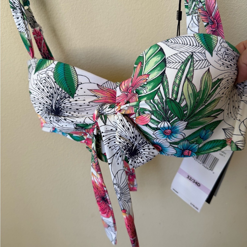 NWT Coco Reef Floral Strapless Bikini Top - Picture 2 of 5